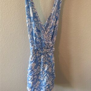 Floral Blue and White Women's romper